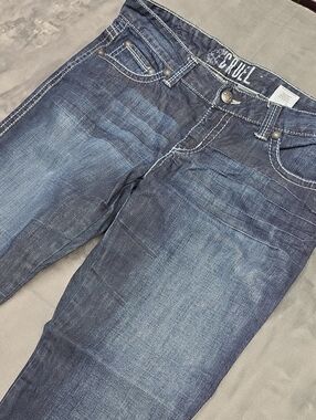 Cruel Girl Women's Sasha 9 Long Dark Wash Bootcut Jeans Western Cowgirl Y2K